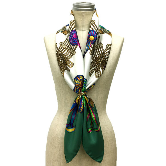 HERMES White Silk Scarf - Picture 2 of 3